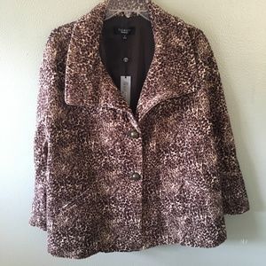 NEW talbots animal print blazer jacket